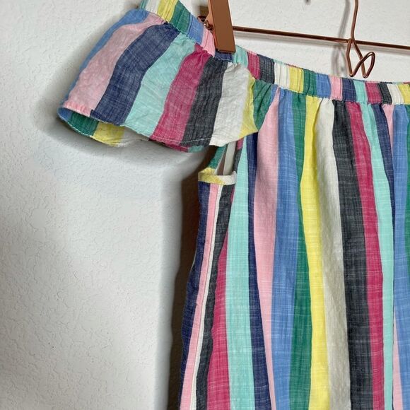 J crew rainbow stripe off the shoulder mini dress‎ - Picture 4 of 7